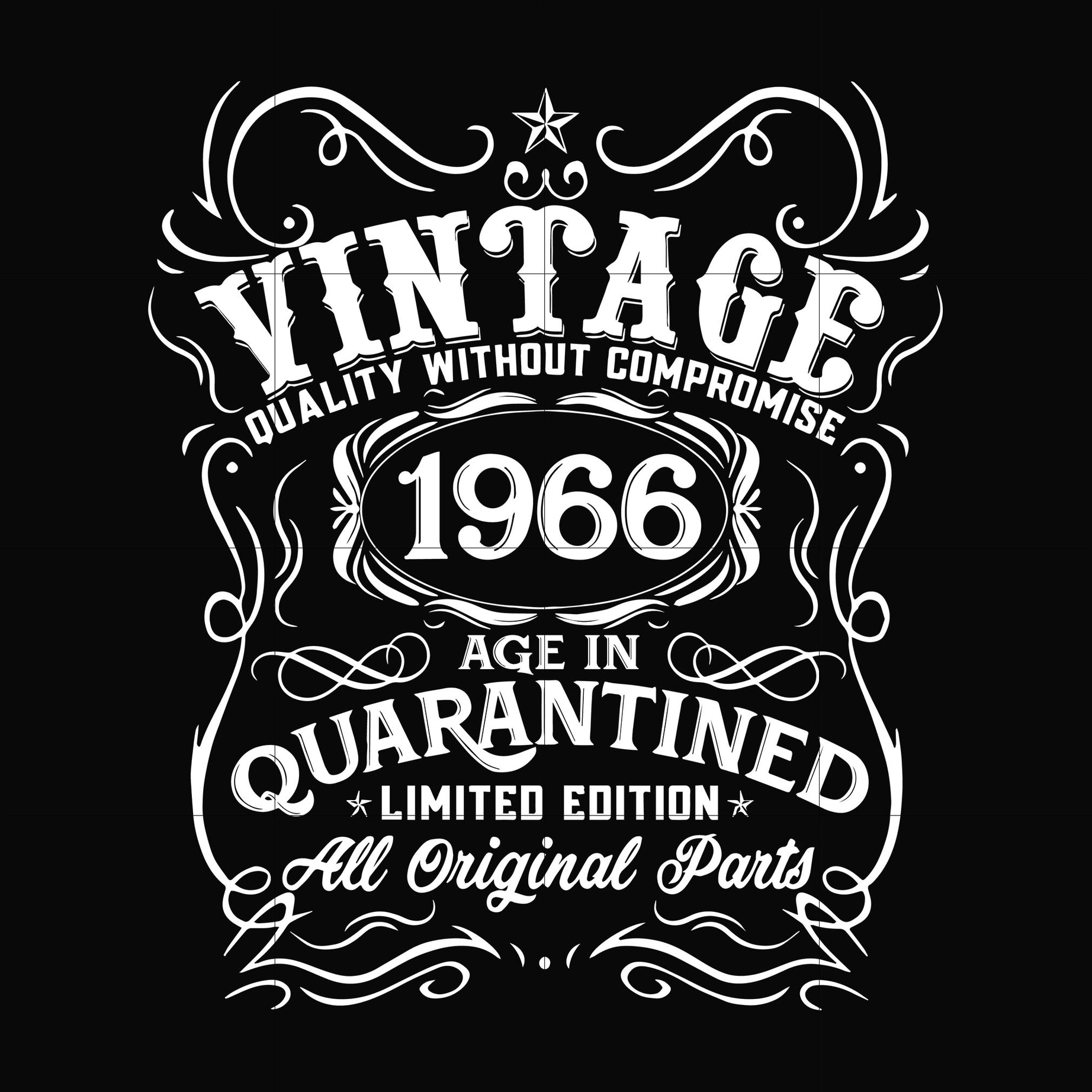 Vintage 1966 age in quarantined limited edition svg, limited edition svg, 1966 birthday svg, png, dxf, eps digital file NBD0124