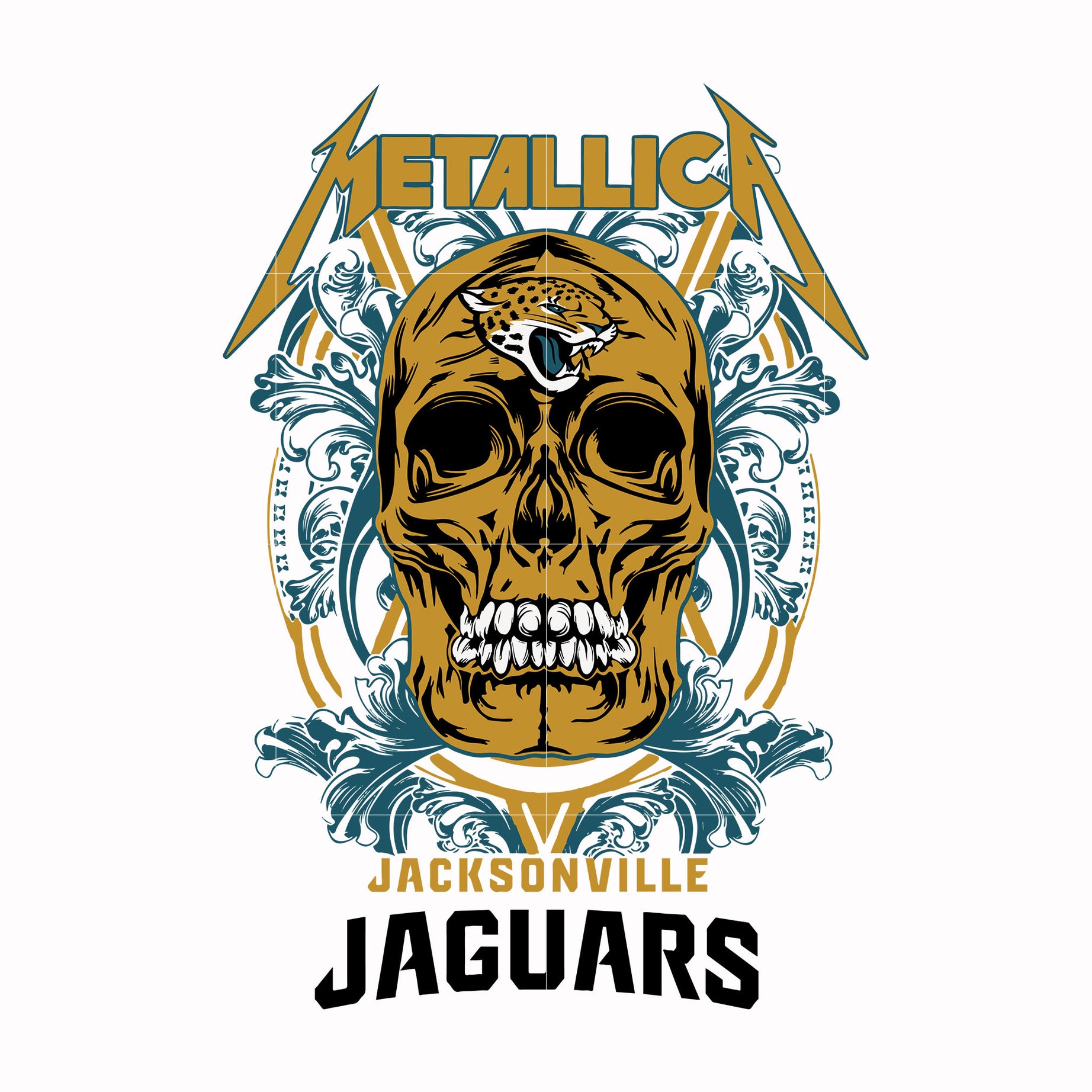 skull metallica Jacksonville Jaguars svg, png, dxf, eps digital file NNFL00020