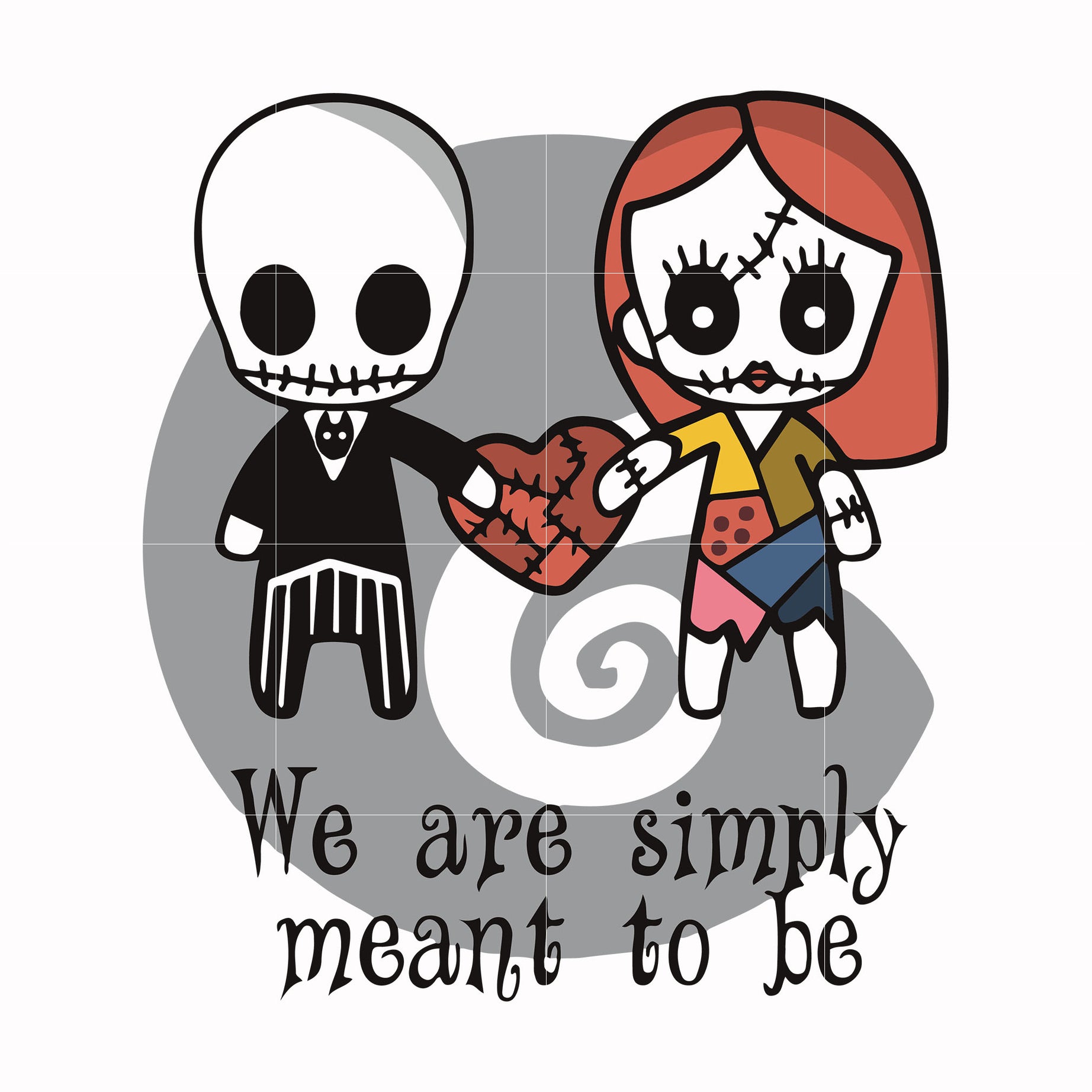 We are simply meant to be svg, Jack Skellington And Sally svg, png, dxf, eps digital file NCRM0115