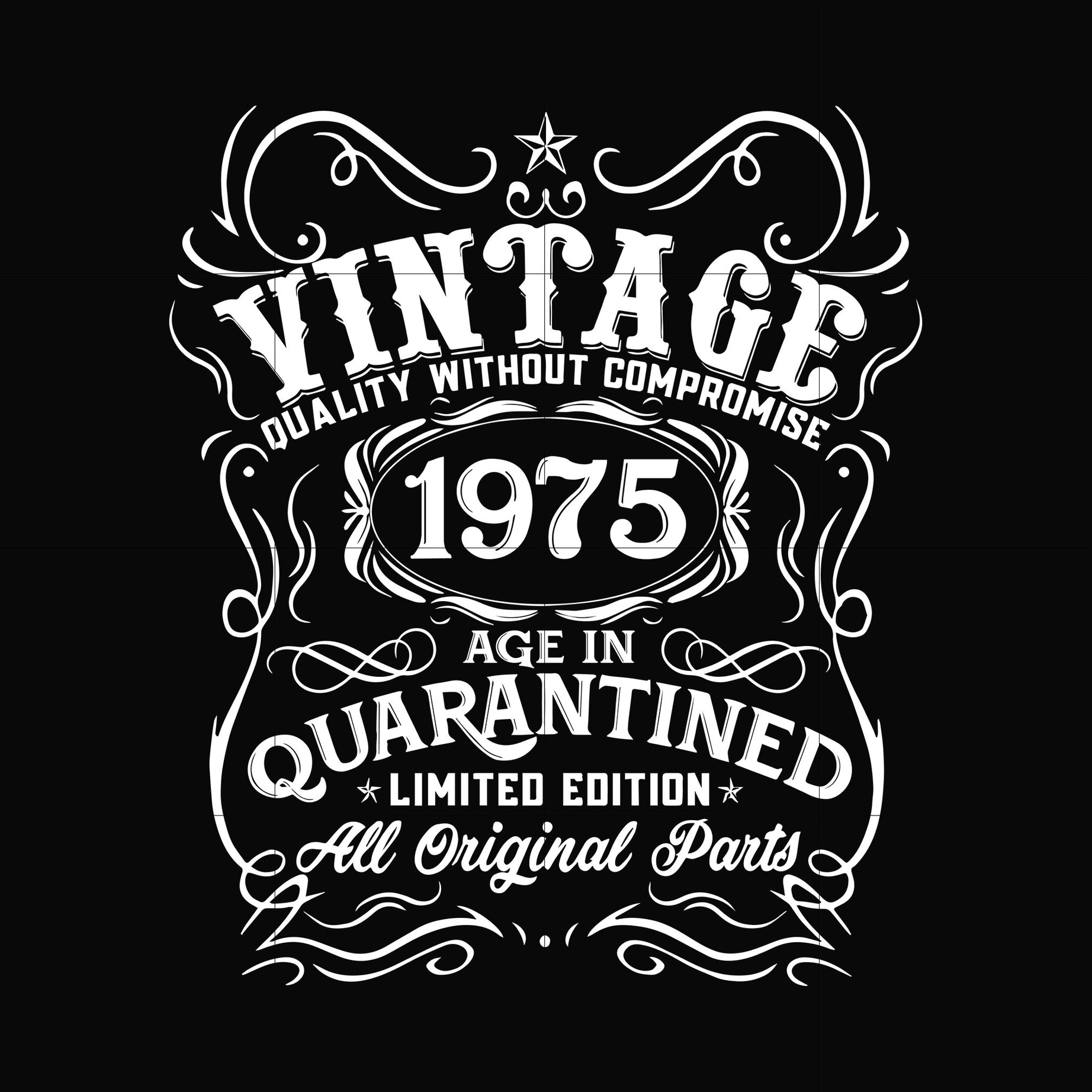 Vintage 1975 age in quarantined limited edition svg, limited edition svg, 1975 birthday svg, png, dxf, eps digital file NBD0102
