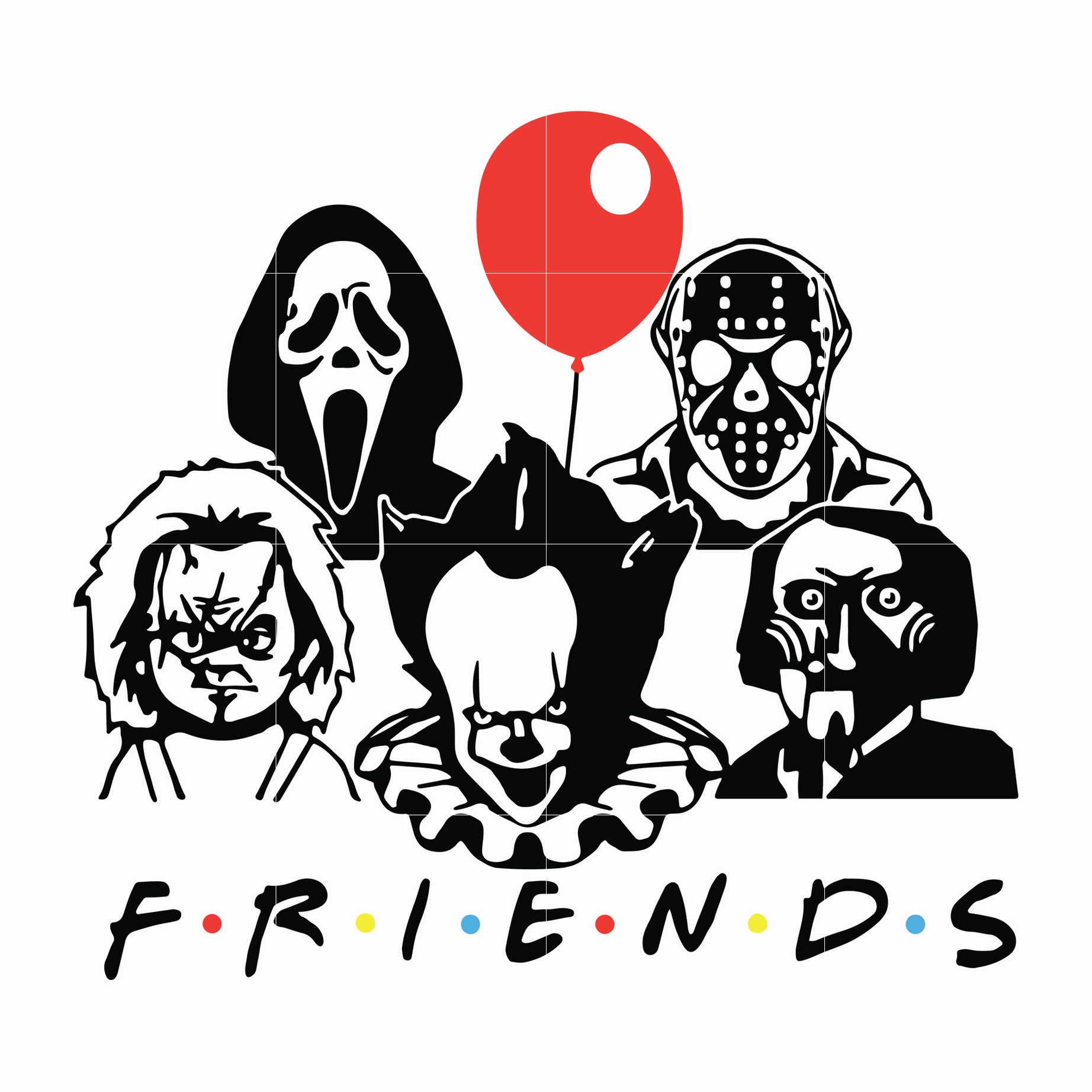 Scary Friends Horror svg, Halloween svg, png, dxf, eps digital file HLW2307204