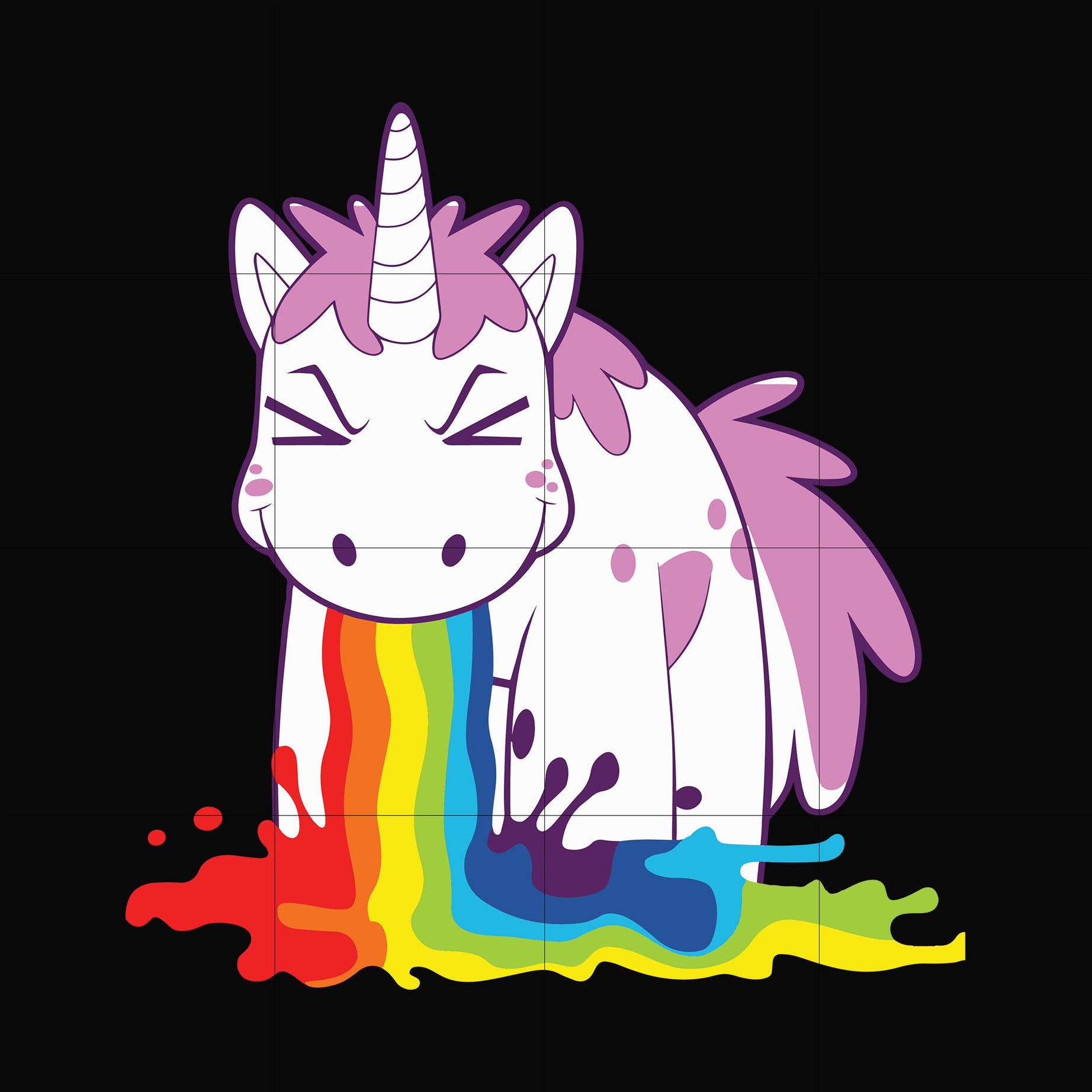 Cute magic unicorn and rainbow svg, png, dxf, eps digital file OTH0013