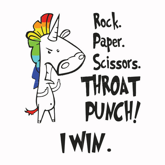 Rock paper scissors throat punch I win svg, png, dxf, eps file FN000367