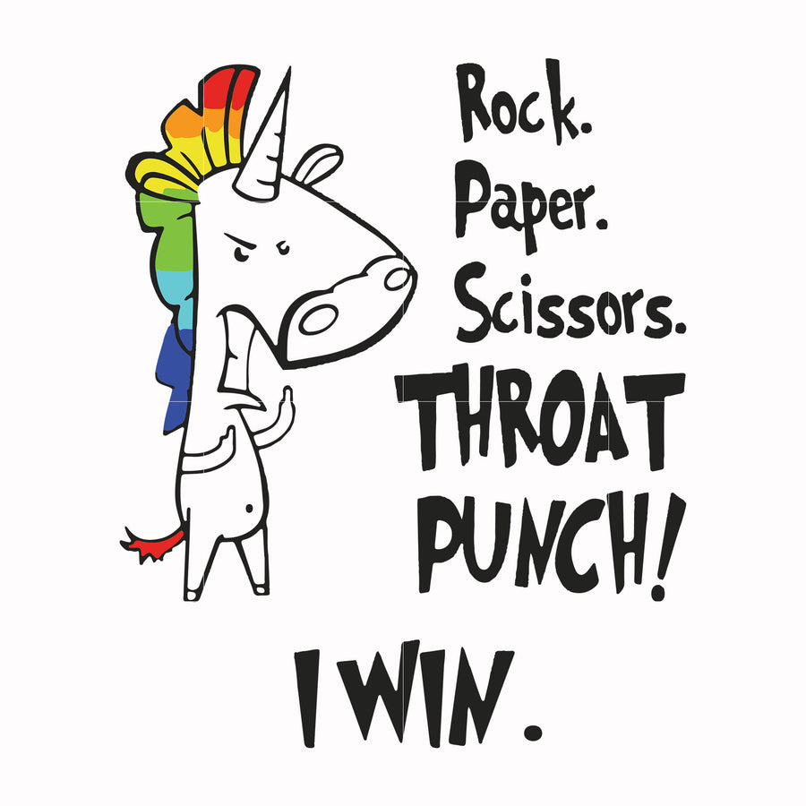 Rock paper scissors throat punch I win svg, png, dxf, eps file FN000367