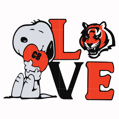snoopy love Cincinnati Bengals svg, png, dxf, eps digital file TD7