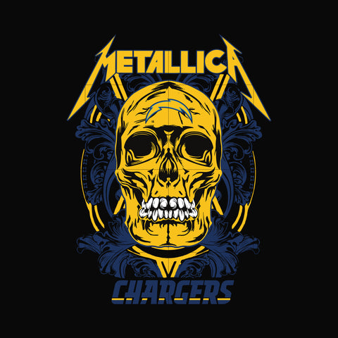 skull metallica Los Angeles Chargers svg, png, dxf, eps digital file NNFL00016