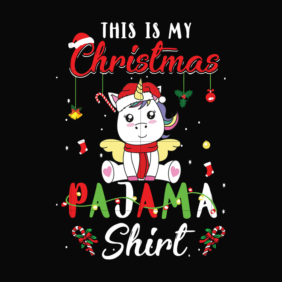 This is my Christmas pajama shirt Unicorn svg, png, dxf, eps digital file NCRM0042