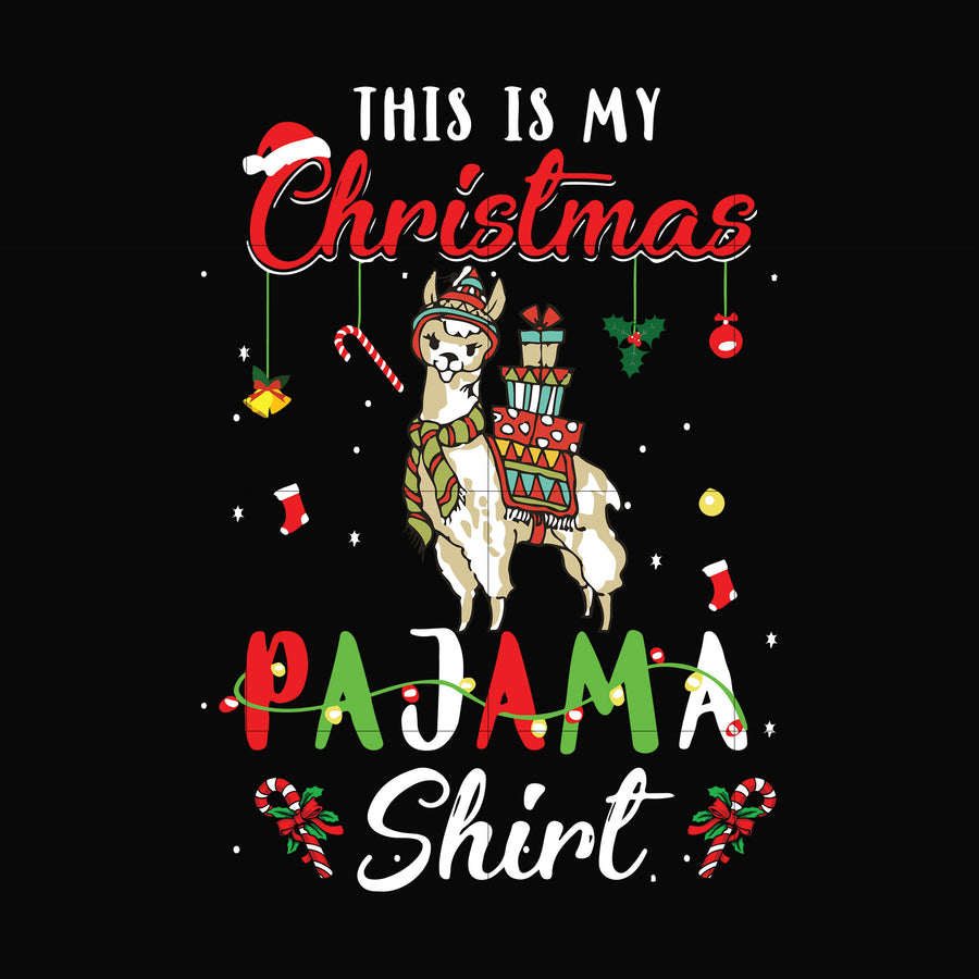 This is my Christmas pajama shirt Llama svg, png, dxf, eps digital file NCRM0044