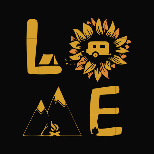 LOVE camping svg, png, dxf, eps digital file CMP010