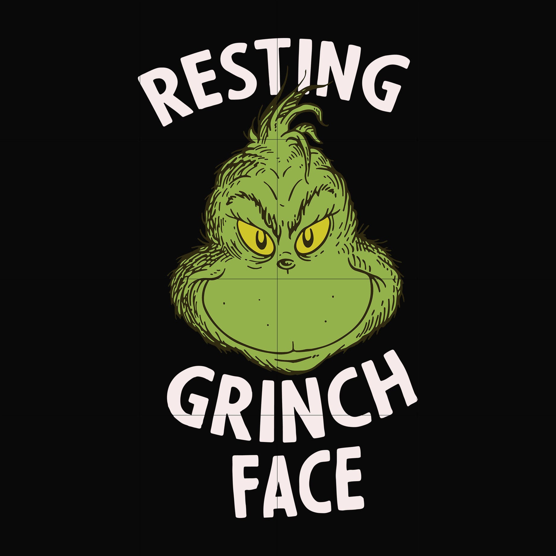 Resting Grinch face svg, png, dxf, eps digital file NCRM13072030 ...