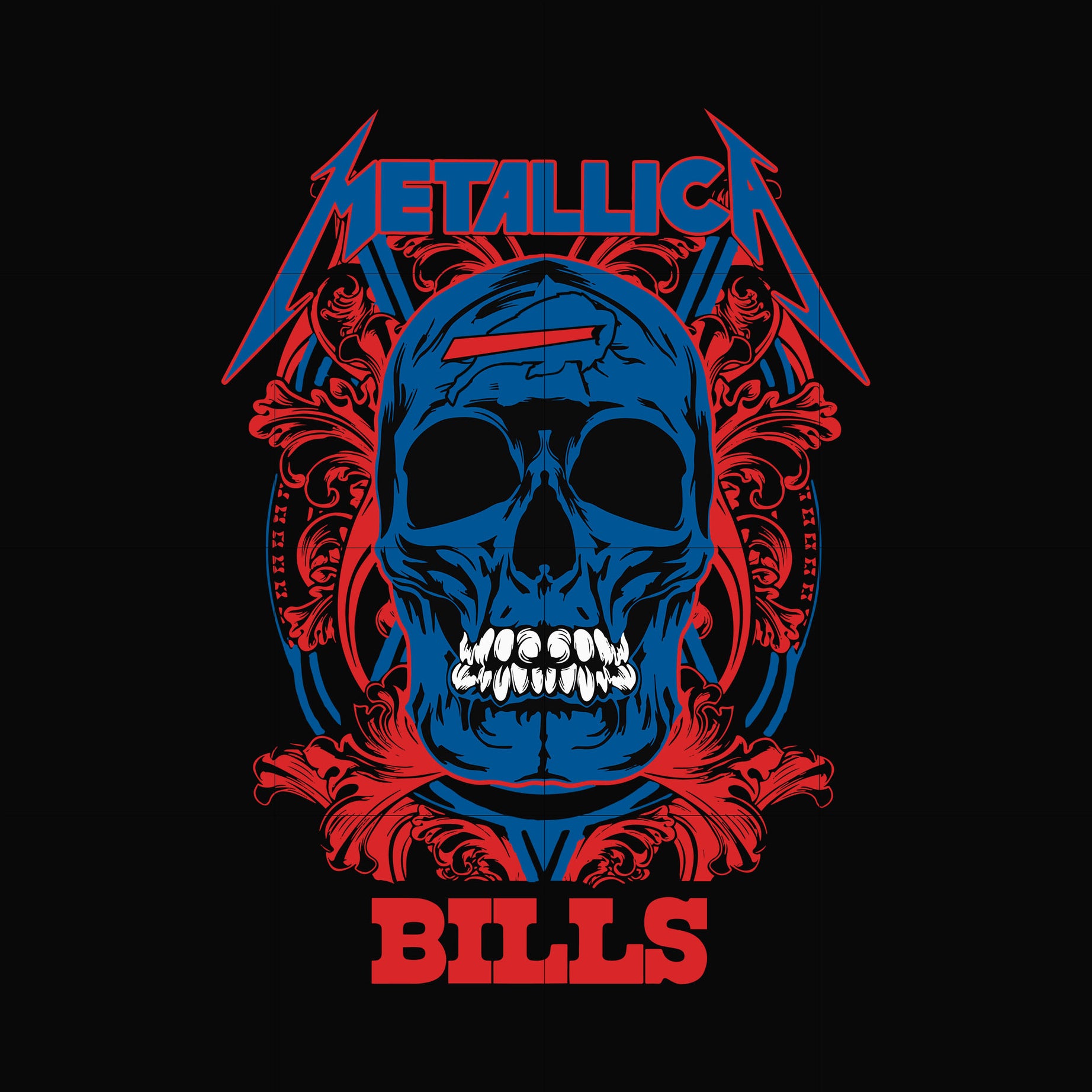 skull metallica Buffalo Bills svg, png, dxf, eps digital file NNFL00026
