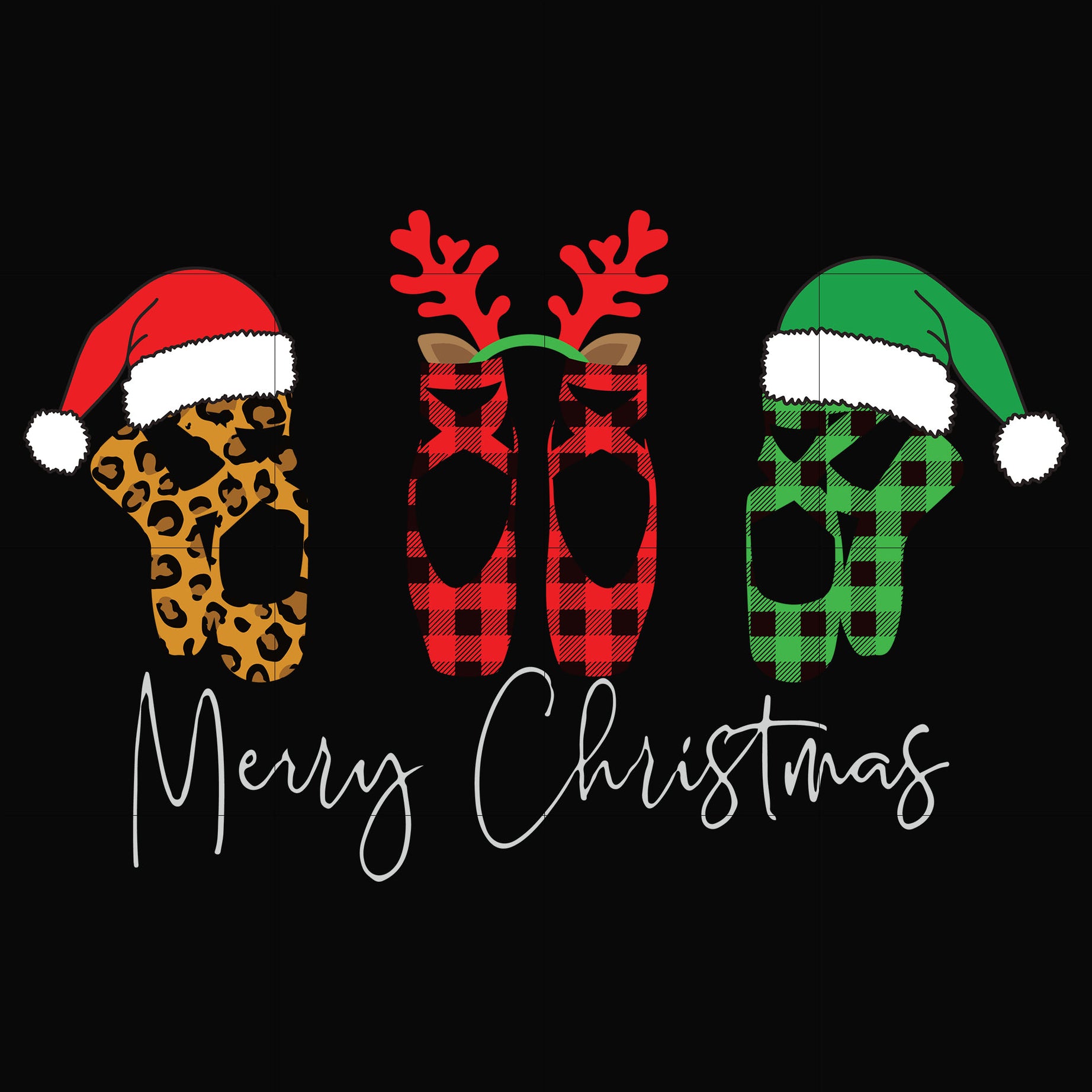 Merry Christmas Ballet shoes svg, png, dxf, eps digital file NCRM14072026