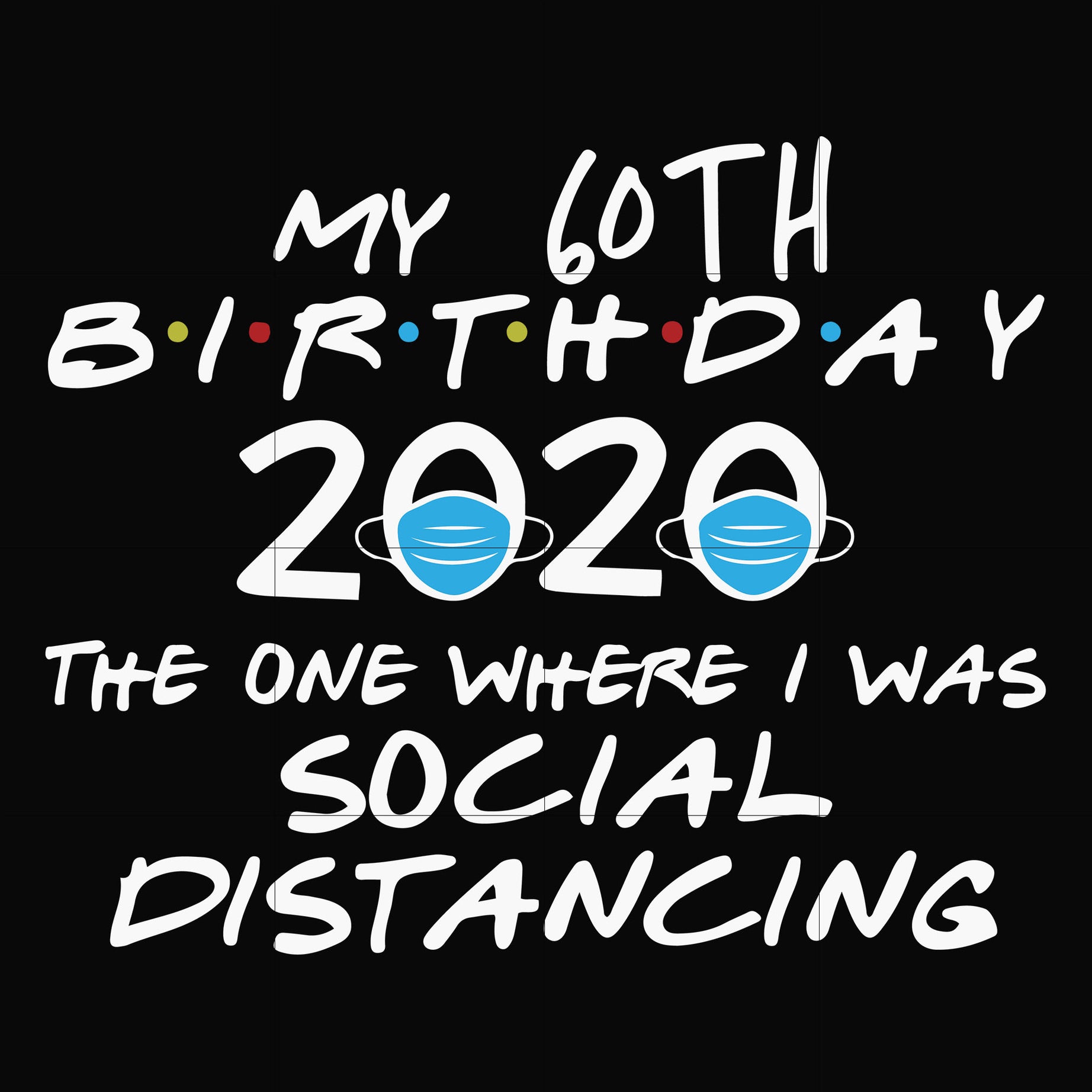My 60th birthday 2020 the one where i was social distancing svg, png, dxf, eps digital file TD27072022