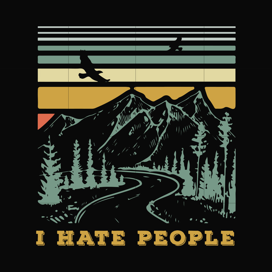 I hate people svg, png, dxf, eps digital file CMP053
