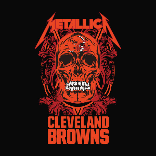 skull metallica Cleveland Browns svg, png, dxf, eps digital file NNFL00012