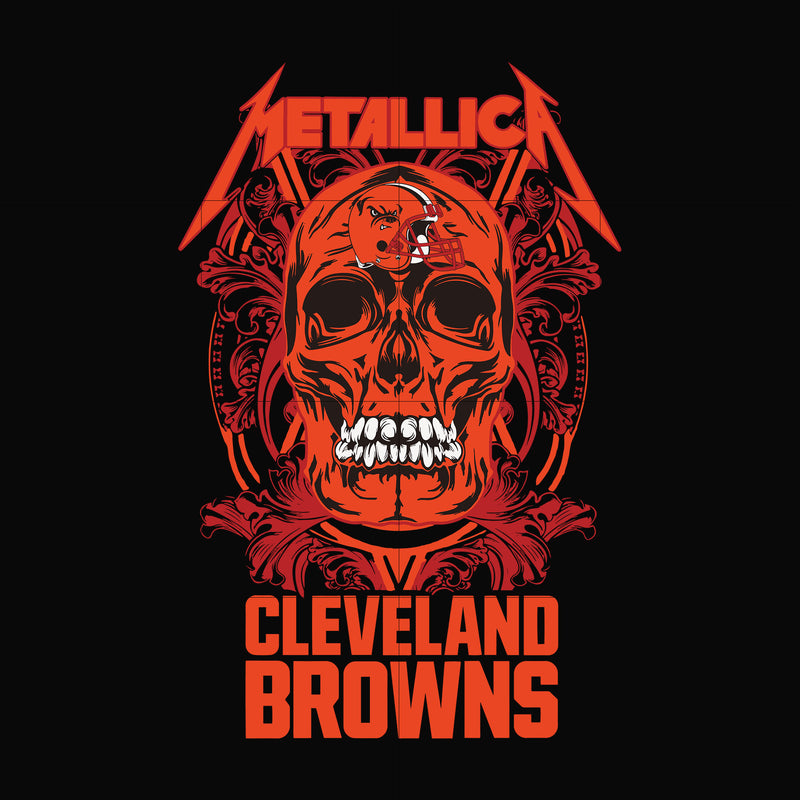 skull metallica Cleveland Browns svg, png, dxf, eps digital file NNFL00012