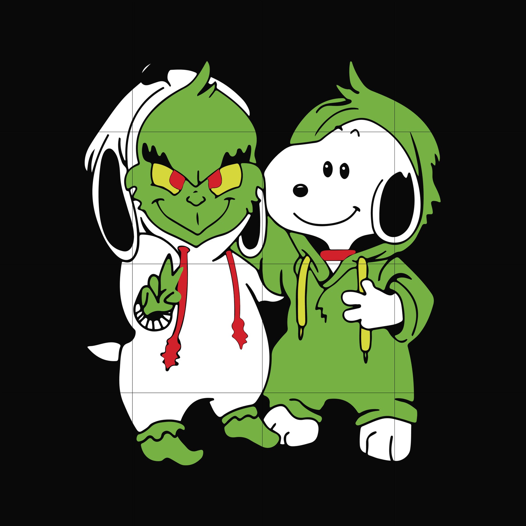 Snoopy and grinch kids svg, christmas svg, png, dxf, eps digital file NCRM0007