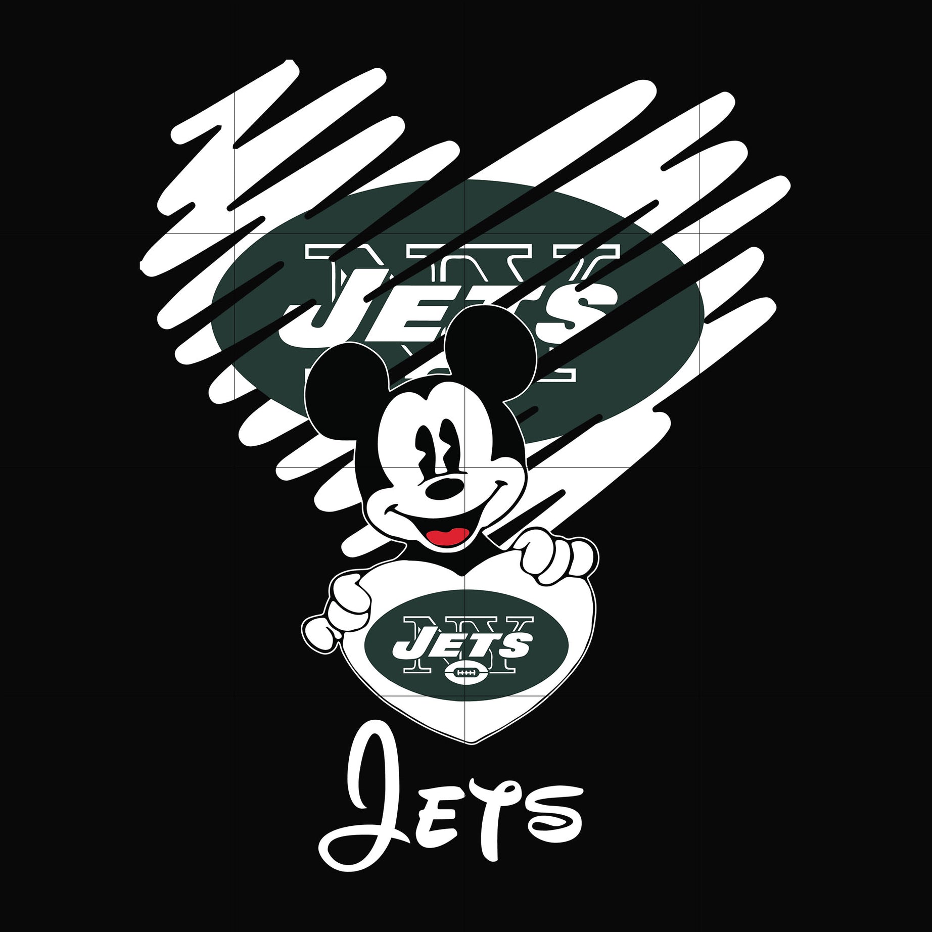 Jets heart svg, png, dxf, eps digital file NNFL0044