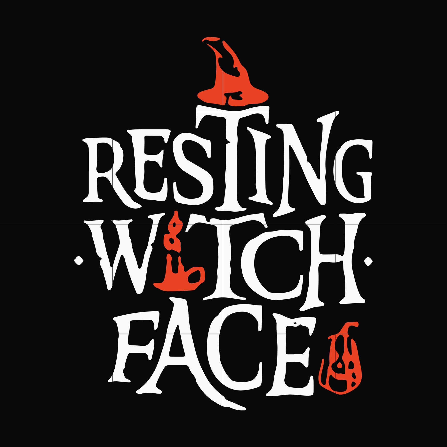 Resting witch face svg, halloween svg, png, dxf, eps digital file HLW24072020