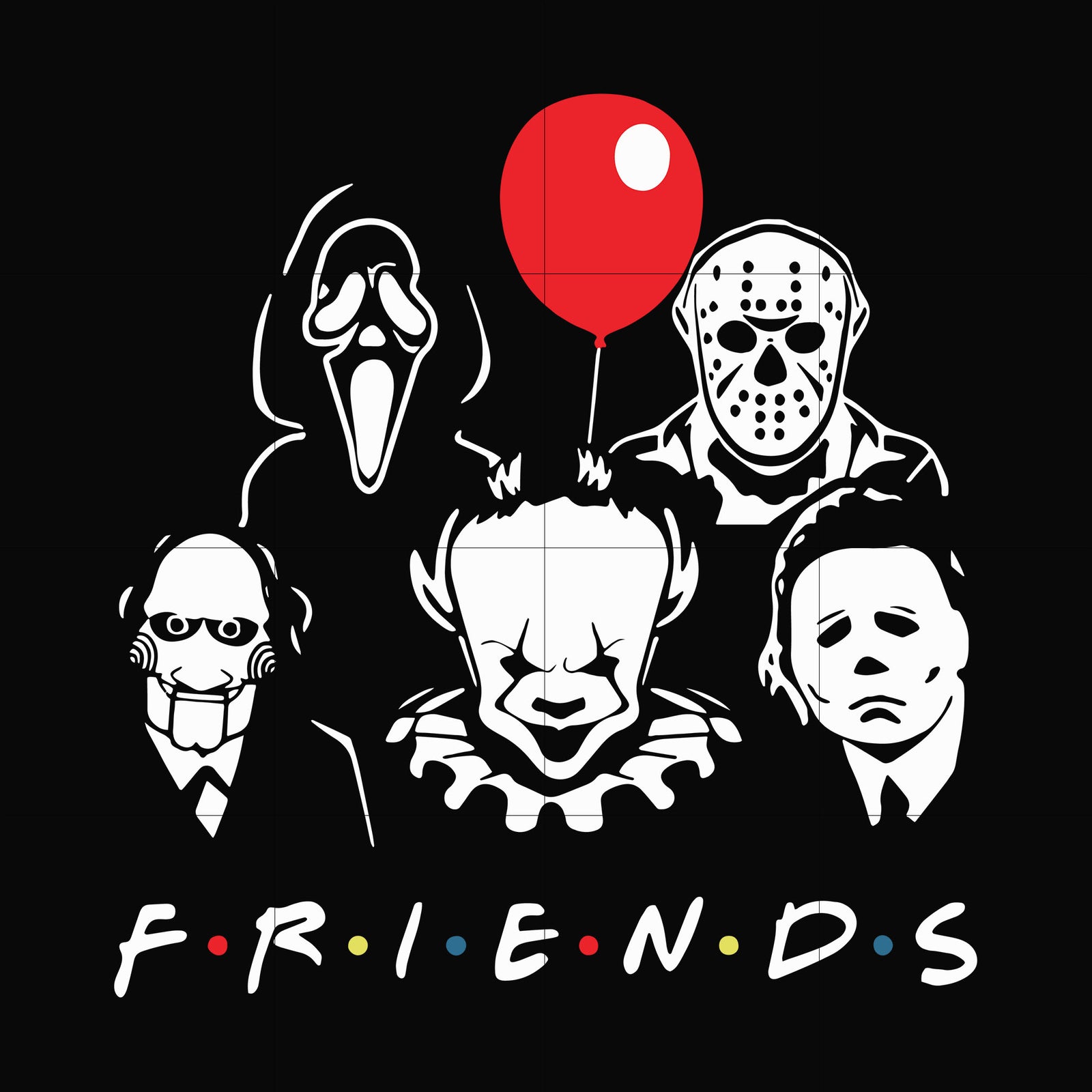 Friends svg, png, dxf, eps digital file HLW0082