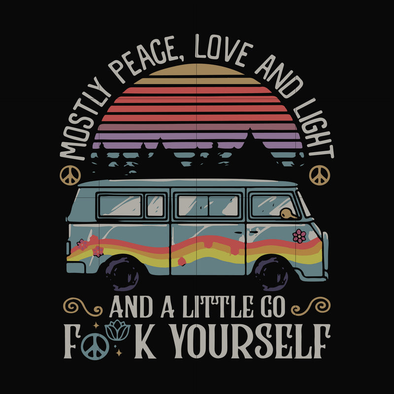 Mostly peace love and light svg, png, dxf, eps digital file TD31072033
