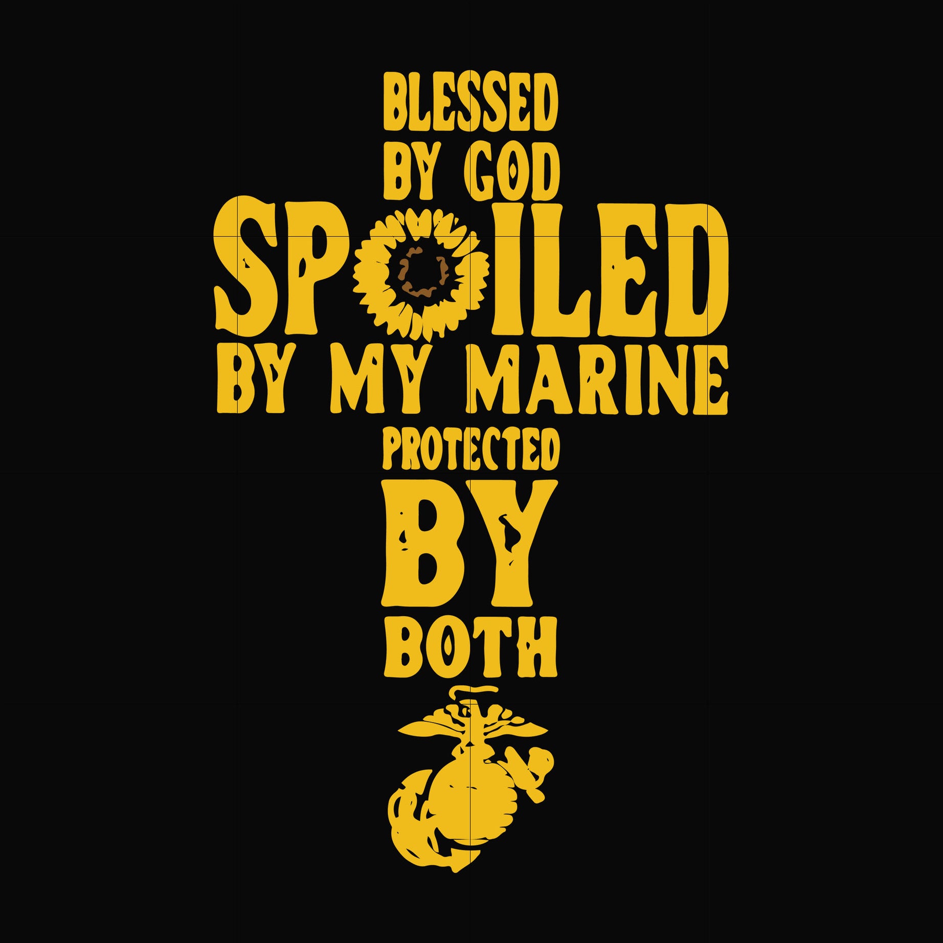 Blessed by goo spolied by my marine protected by both svg, png, dxf, eps digital file TD27072019