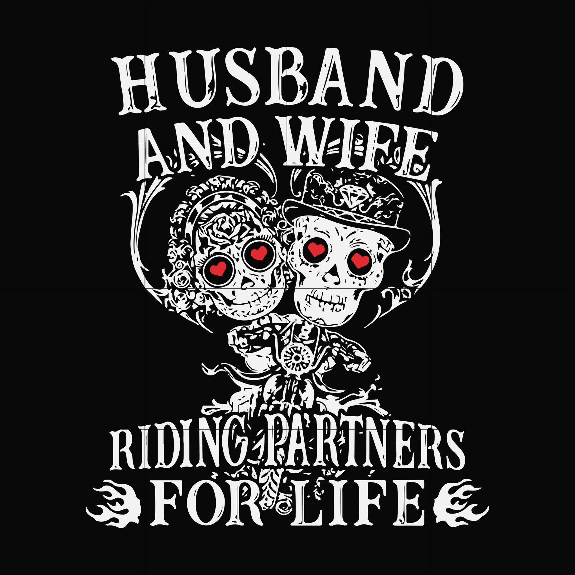 Husband and wife riding partners for life svg, png, dxf, eps file FN000523