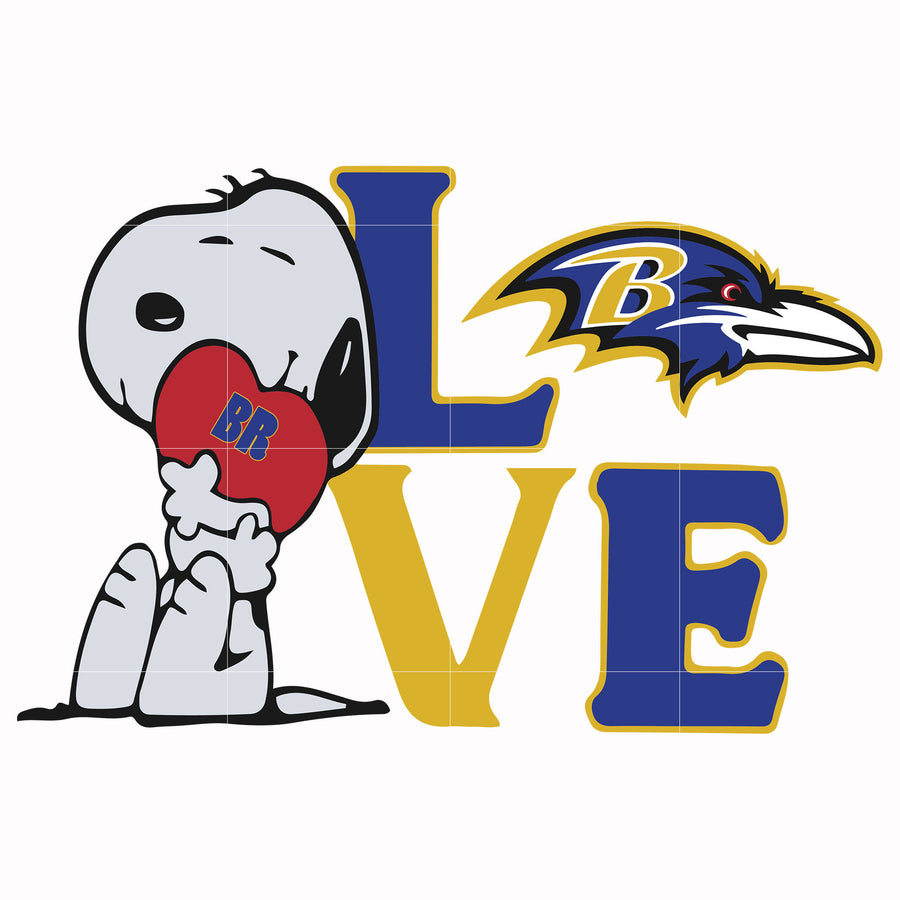 snoopy love Baltimore Ravens svg, png, dxf, eps digital file TD3
