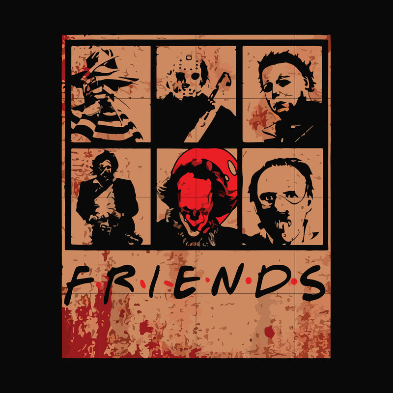 Scary Friends Horror svg, Halloween svg, png, dxf, eps digital file HLW2307201