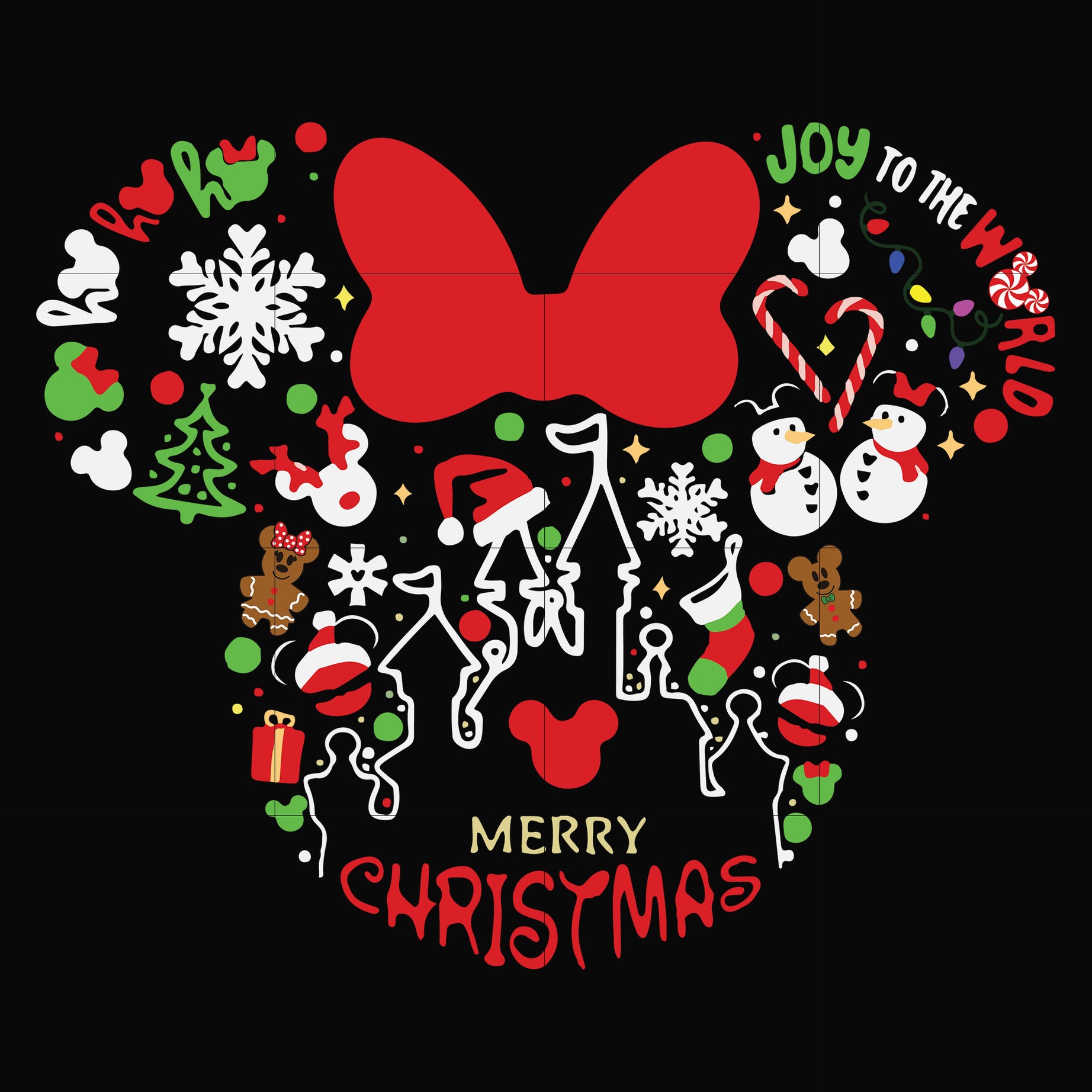 Merry Christmas Disney Minnie mouse svg, png, dxf, eps digital file NCRM0096