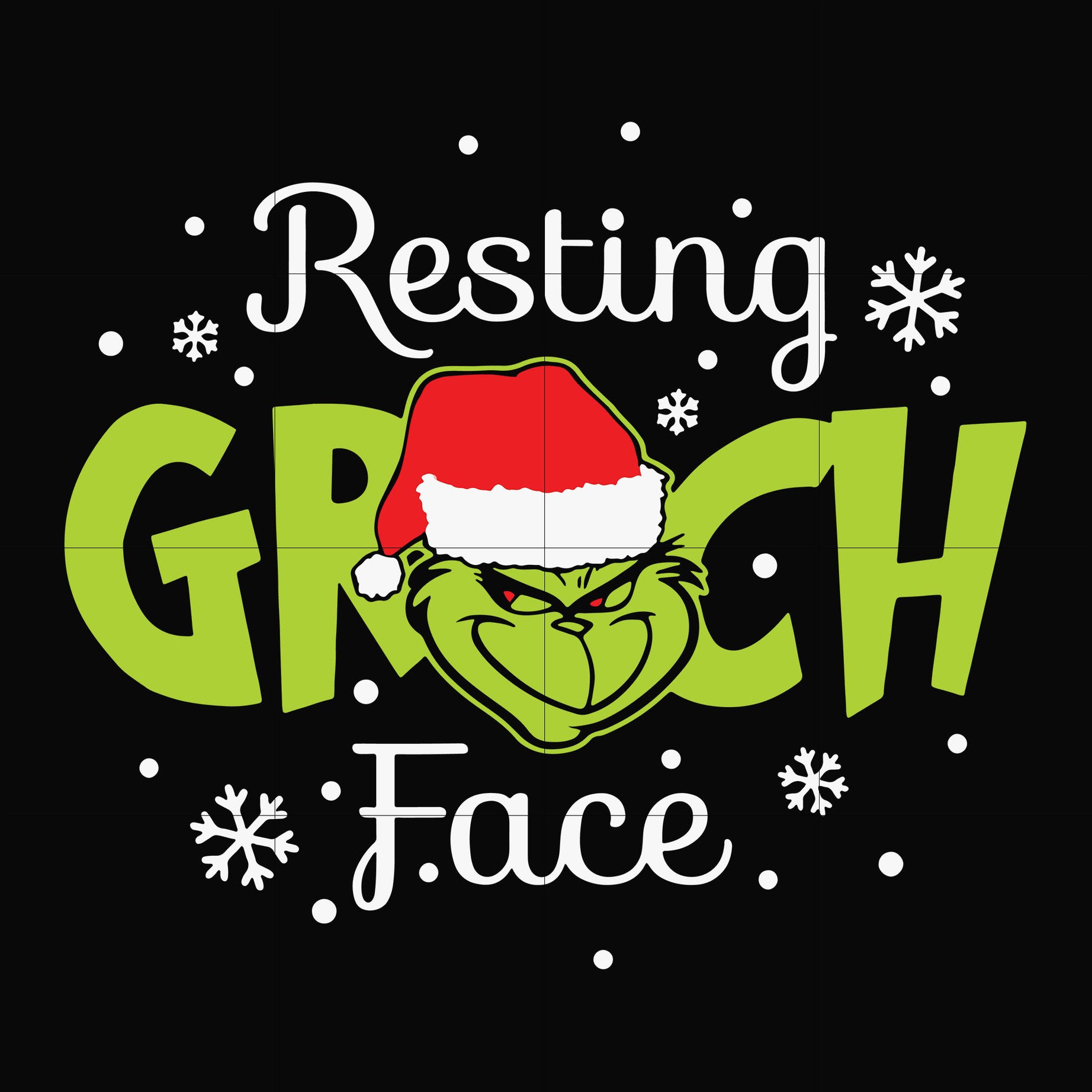 Resting Grinch face svg, png, dxf, eps digital file NCRM0034