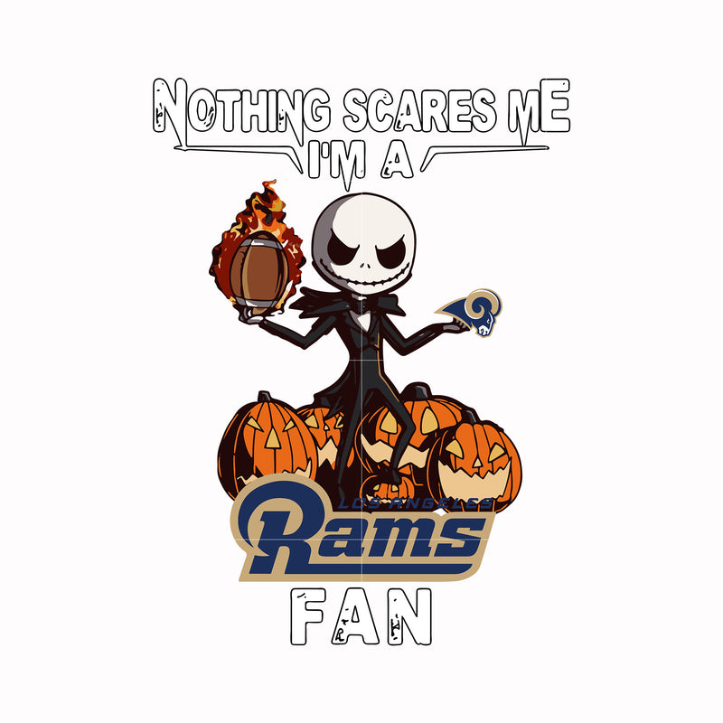 Nothing scares me I'm a Rams fan svg, png, dxf, eps digital file HLW0178
