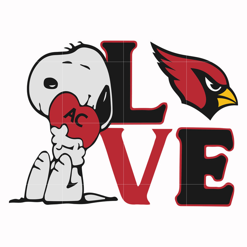 snoopy love Arizona Cardinals team svg, png, dxf, eps digital file TD1