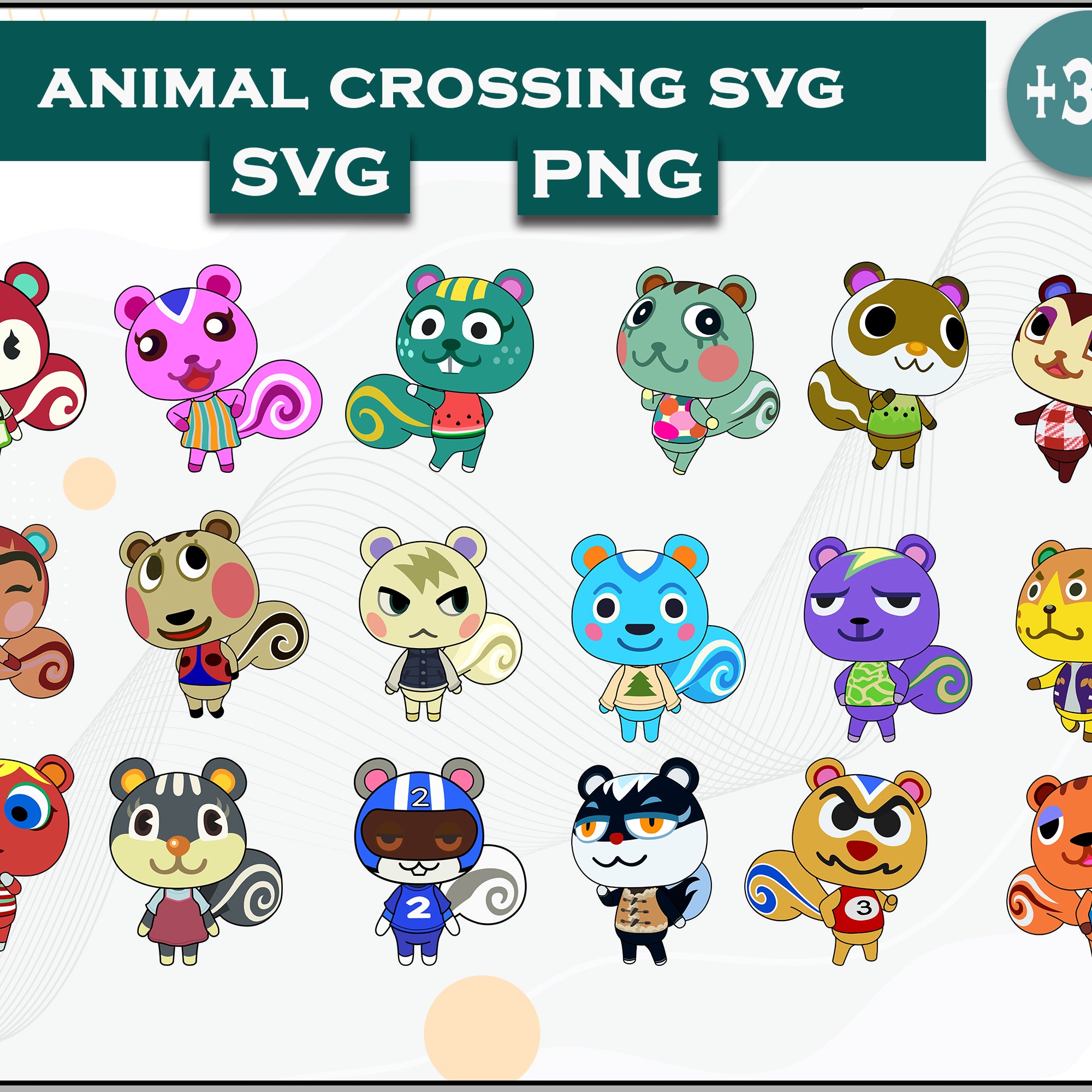 36+ Squirrels Svg Bundle, Animal Crossing Svg Bundle, Animal Crossing Svg, Cartoon svg, png digital file