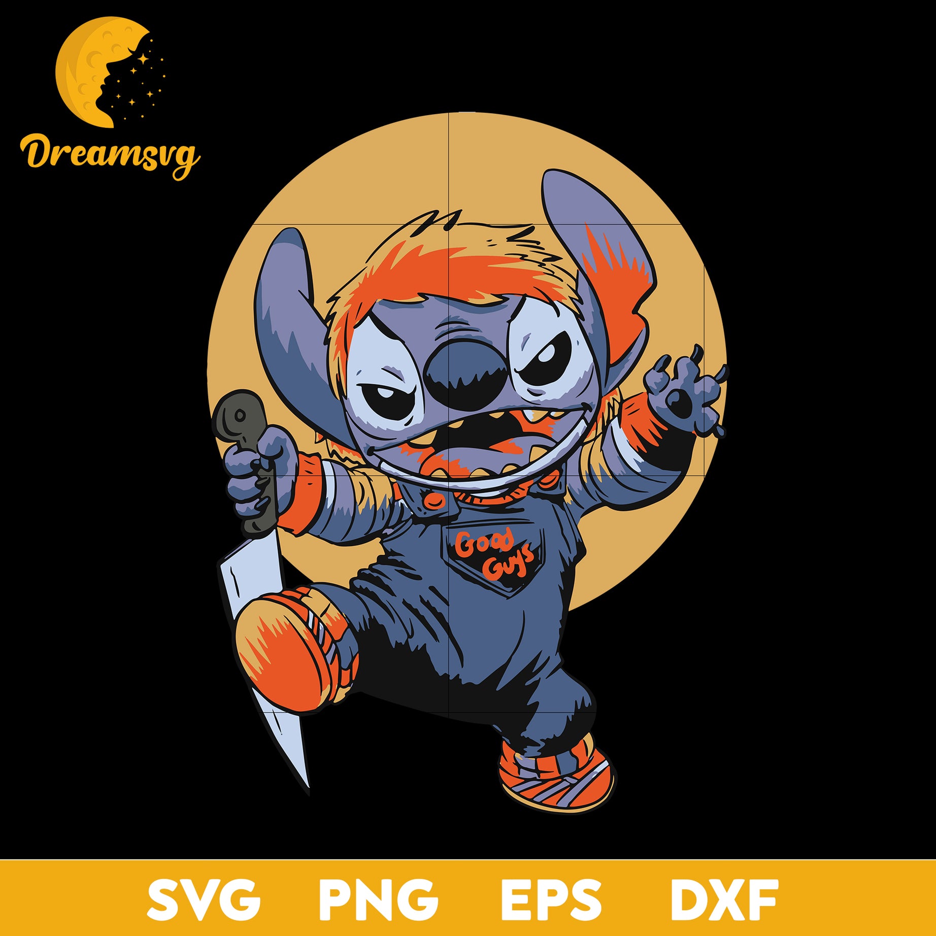 Stitch killer svg, Halloween svg, png, dxf, eps digital file.
