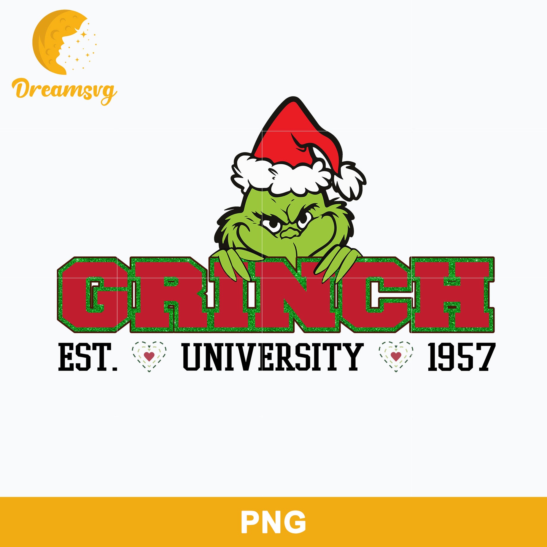 Grinch University EST.1957 PNG, Grinch Christmas PNG