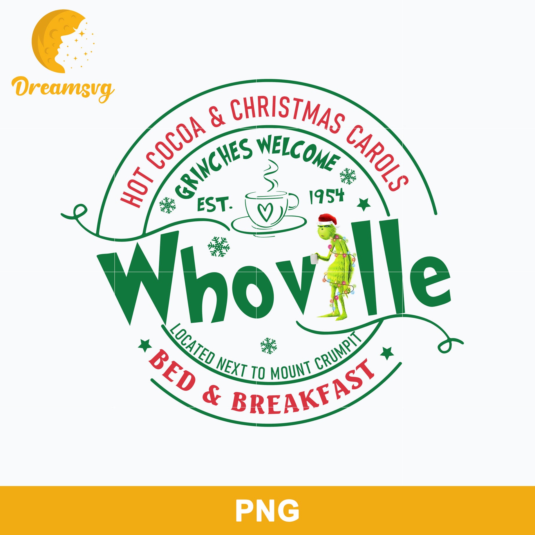 Whoville Bed And Breakfast PNG, Hot Cocoa And Christmas Carols PNG