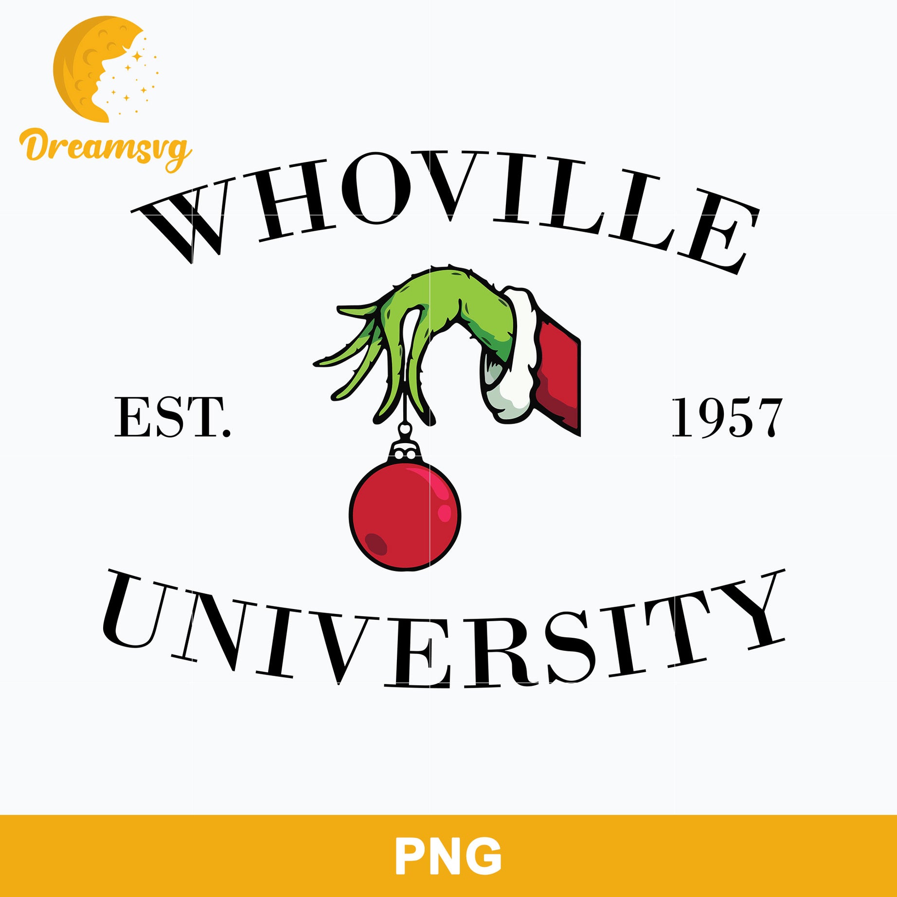 Whovilie University EST. 1957 PNG, Grinch Christmas PNG