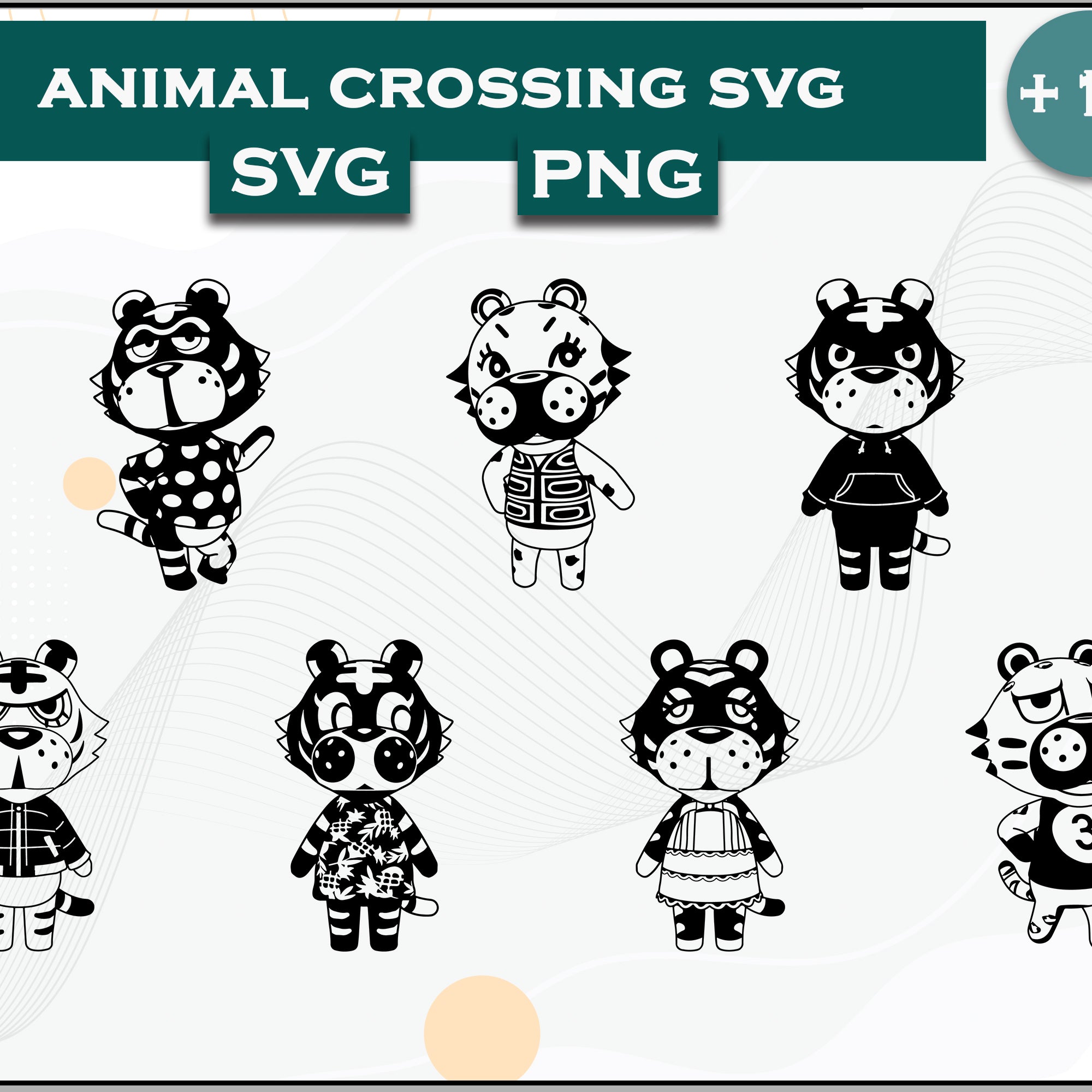 14+ Tiger Svg Bundle, Animal Crossing Svg Bundle, Animal Crossing Svg, Cartoon svg, png digital file