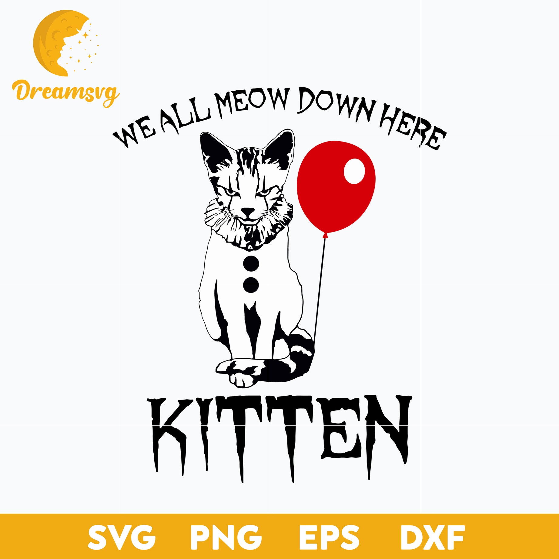 We all meow horror svg, Halloween svg, png, dxf, eps digital file.