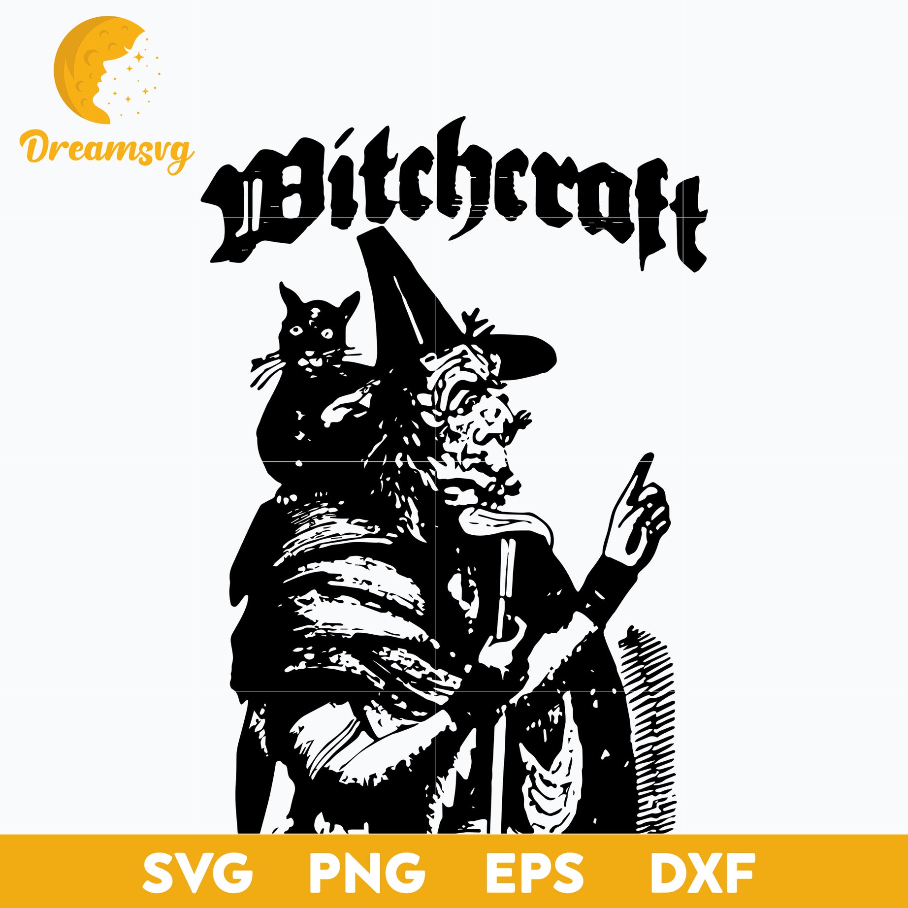 Witchcraft spooky witch with black cat halloween svg, Halloween svg, png, dxf, eps digital file.