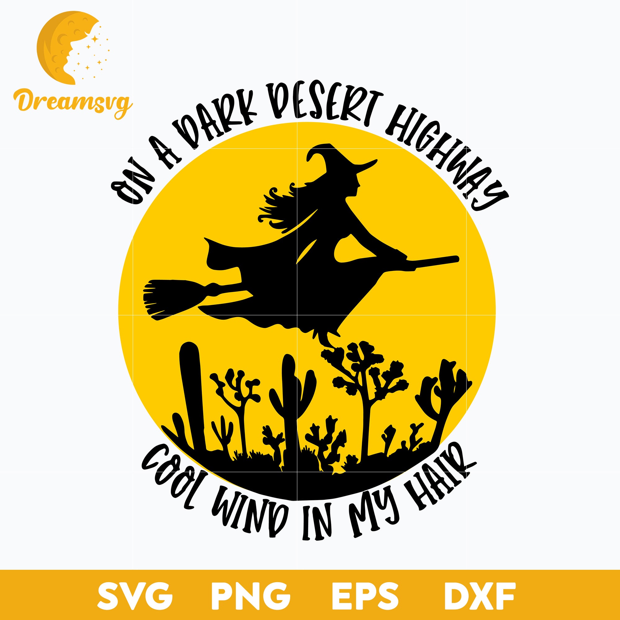 Witch on a dark svg, Halloween svg, png, dxf, eps digital file.